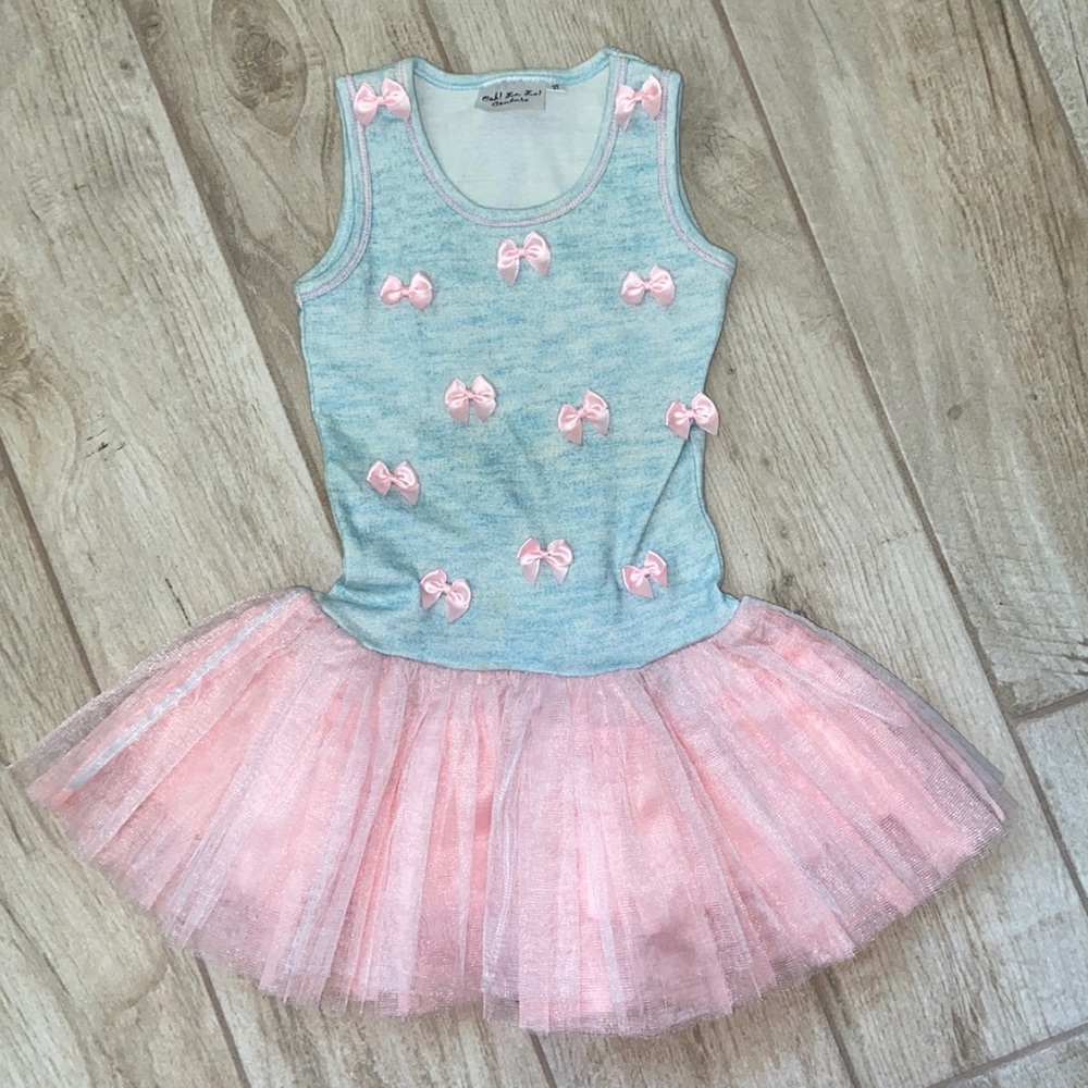 Ooh! La La Couture Girls Pink Tutu Tulle Bow Birthday Party Dress Girls 3T